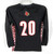 Womens Uni of Louisville Cardinals #20 Game Used LS Black Jersey Lacrosse L 674