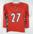 Womens Uni of Louisville Cardinals #27 Game Used LS Red Jersey Lacrosse L 511