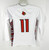 Womens Uni of Louisville Cardinals #11 Game Used LS White Jersey Lacrosse M 600