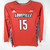 Womens Uni of Louisville Cardinals #15 Game Used LS Red Jersey Lacrosse L 537