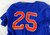 Flames #25 Game Used Blue Jersey Baseball XL 205