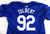 2024 Kansas City Royals Tyler Tolbert #92 Game Issued Blue Jersey 40 070
