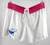 2022-23 Kansas Jayhawks Game Issued White Shorts Womens Breast Cancer XL 279