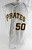 2010 Pittsburgh Pirates Brian Bass #50 Game Used White Vest Jersey 50 046