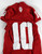 Indiana Hoosiers #10 Game Used Red Jersey Football Name Plate Removed 1AC 144