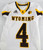 2018 Wyoming Cowboys #4 Game Issued Pos Used White Jersey Football S 390
