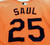 2007-08 Baltimore Orioles Jim Saul #25 Game Used Orange Jersey BP Ext ST 50 556