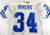 1994 Detroit Lions Ron Rivers #34 Game Used White Jersey 50 982