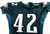 1990s Philadelphia Eagles #42 Game Issued Green Jersey 46 760
