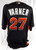 2014-16 Miami Marlins Rett Varner #27 Game Used Black Jersey ST BP 48 987