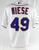 2011 New York Mets Jon Niese #49 Game Issued Pos Used White Jersey 48 217