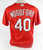 2021 St Louis Cardinals Jake Woodford #40 Game Issued P Used Red Jersey BP ST 8