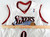 2002-03 Philadelphia 76ers Olden Polynice #0 Game Issued White Jersey 52 348