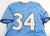 Womens Soccer North Carolina Tar Heels UNC #34 Game Used Blue Jersey L DP54619