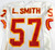 1993 Kansas City Chiefs L.Smith #57 Game Used White Jersey 44 936