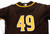2020-24 San Diego Padres Malone #49 Game Used Brown Jersey Throwback ST BP 556