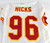 1996 Kansas City Chiefs Hicks #96 Game Issued White Jersey 48 904