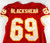 1997 Kansas City Chiefs Jeff Blackshear #69 Game Used Red Jersey 50 718