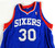 2013-14 Philadelphia 76ers Dewayne Dedmon #30 Game Used Blue Jersey 2XL 837