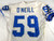 1997 Detroit Lions Kevin O'Neill #59 Game Used White Jersey 50 416