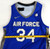 2020-21 Air Force Falcons #34 Game Issued Pos Used Blue Jersey Basketball L 454