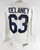 1990s Florida Panthers Keith Delaney #63 Game Used White Practice Jersey 54 632