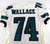 1996 Philadelphia Eagles Steve Wallace #74 Game Issued White Jersey 48 242