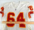 1993 Kansas City Chiefs Tom Ricketts #64 Game Issued White Jersey 0281