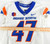2022 Boise State Broncos #47 Game Used White Jersey Football NP Rem 40 870