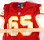 1997 Kansas City Chiefs Jeff Smith #65 Game Used Red Jersey 48 0668