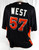 2014-16 Miami Marlins Sean West #57 Game Used Black Jersey BP ST 50 896