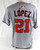 2025 Washington Nationals Jorge Lopez #21 Game Used Grey Jersey 46 703