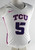 2022-23 Texas Christian TCU Frogs #5 Game Used White Jersey Breast Cancer 1