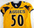 North Carolina A&T Aggies #50 Game Used Yellow Jersey Football XXL 286