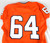 2013 Virginia Cavaliers #64 Game Used Orange Jersey Name Plate Removed 42 077