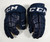 2018-19 Kalamazoo Wings #8 Game Used CCM HGP14 Pro Stock Navy Hockey Gloves 14"