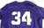 Texas Christian TCU Horned Frogs #34 Game Used Purple Jersey Baseball 50 543