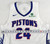 2024-25 Detroit Pistons Daniss Jenkins #24 Game Issued P Used White Jersey SL 9