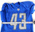 2016 Detroit Lions #43 Game Issued Blue Practice Jersey 44 271