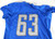 2017 Detroit Lions Tim Lelito #63 Game Used Blue Practice Jersey 54 943