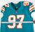 2018 Miami Dolphins Evander Hood #97 Game Used Aqua Blue Jersey Throwback 46 840