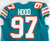 2018 Miami Dolphins Evander Hood #97 Game Used Aqua Blue Jersey Throwback 46 840