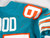 2018 Miami Dolphins Evander Hood #97 Game Used Aqua Blue Jersey Throwback 46 840