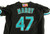 2001 Florida Marlins John Mabry #47 Game Used Black Jersey 48 209