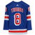 Jacob Trouba #8 New York Rangers Adidas Primegreen NHL Hockey Jersey New Blue 46