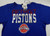 Ladies Detroit Pistons Auth Blue Shirt Football 5th & Ocean NWT M 28S