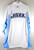 Utah Jazz NBA Reebok Team Issued Warm Up Jacket White Blue Large Tall Stained