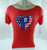 Womens Detroit Pistons Auth Red Shoulder T Shirt Heart Simply Sporty NWT M 11S