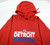 Mens Detroit Pistons Authentic Red Basketball Hoodie Sweatshirt XL 33S