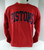 Mens Detroit Pistons Authentic Red Crewneck Hoodie Gear For Sports NWT S  34S